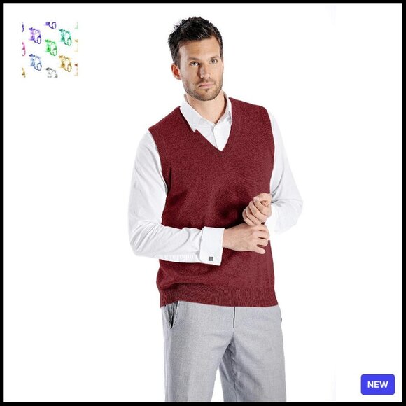 Other - Men's 100% Pure Cashmere V-Neck Pullover Sleeveless Sweater Classic Elegant